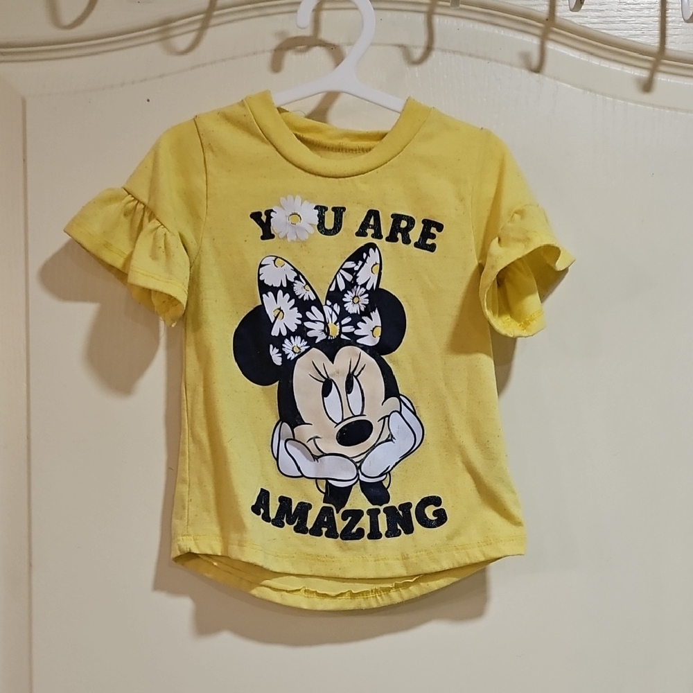 Disney Yellow Minnie Mouse 'You Are Amazing' Kids Tee